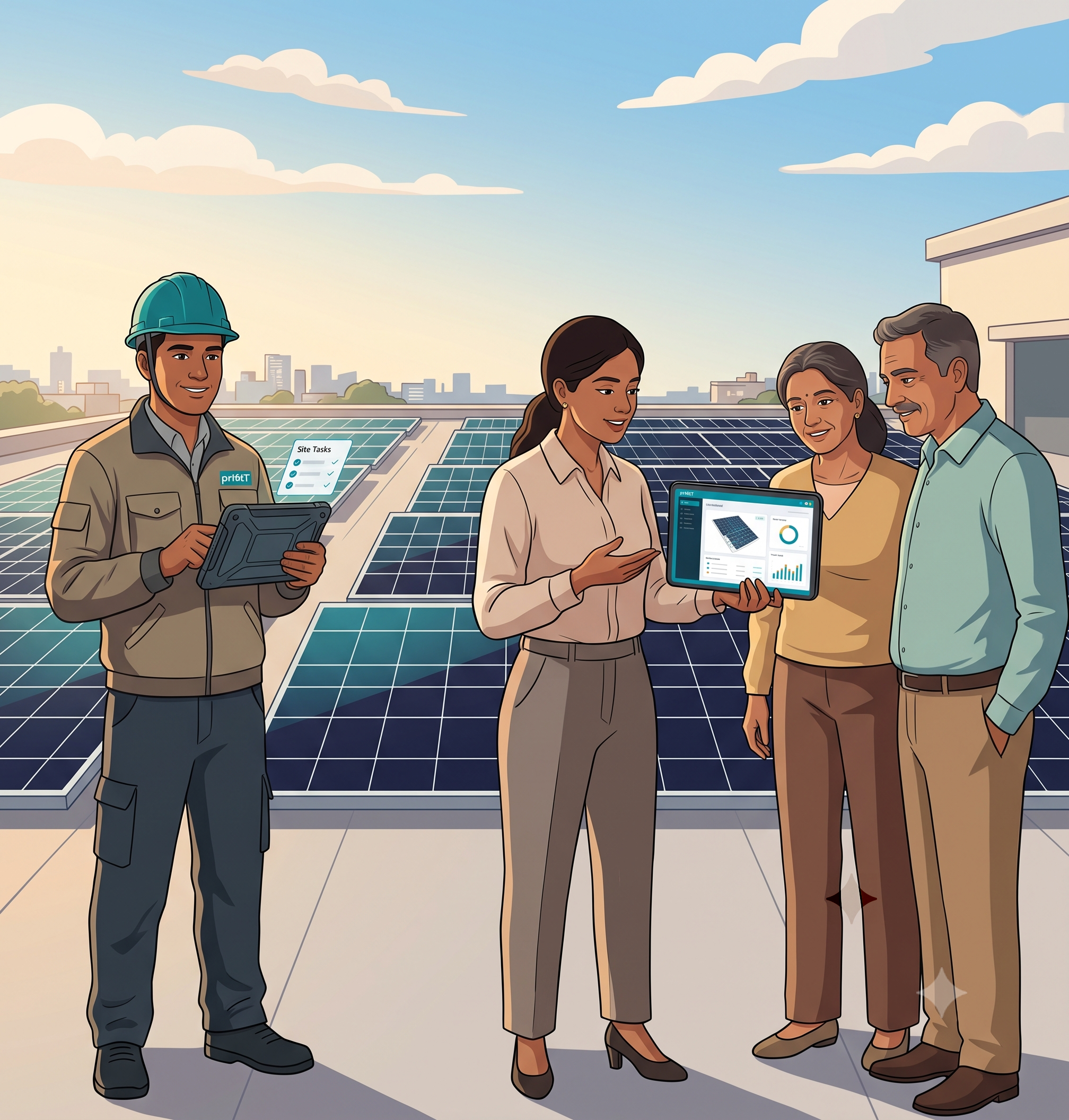 Real people using pvNXT on a solar rooftop
